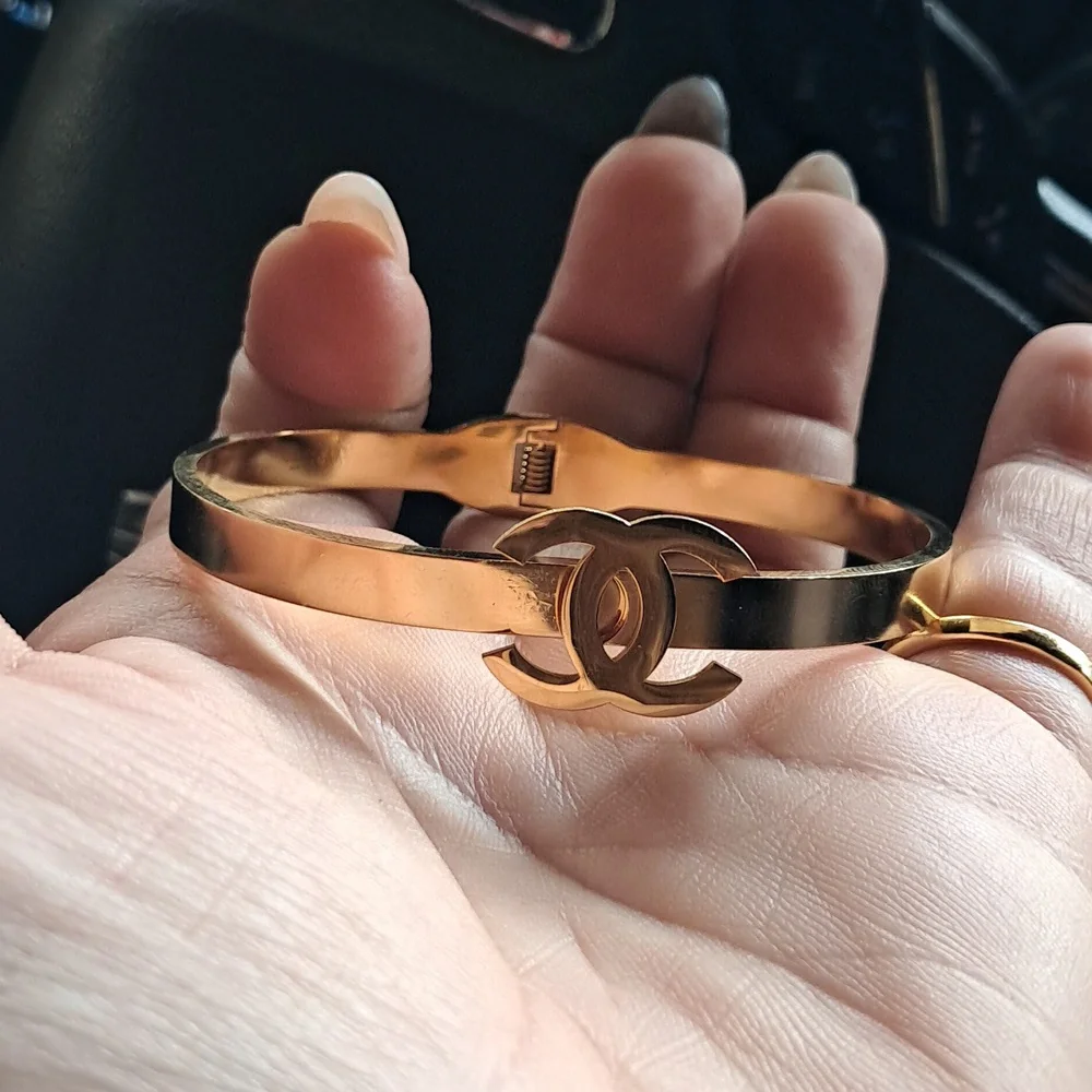 Gold Logo Bangle - Picture 2 of 4
